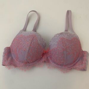 Victoria’s Secret Purple Lace Dream Angels Lined Demi Bra 32C